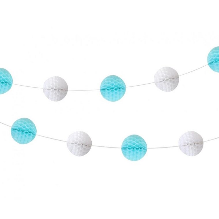 Product Image for Girlander Honeycomb Blå og hvit 2,5 meter