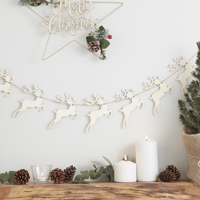 Product Image for Juledekorasjon - Girlander med reinsdyr i tre 150 cm