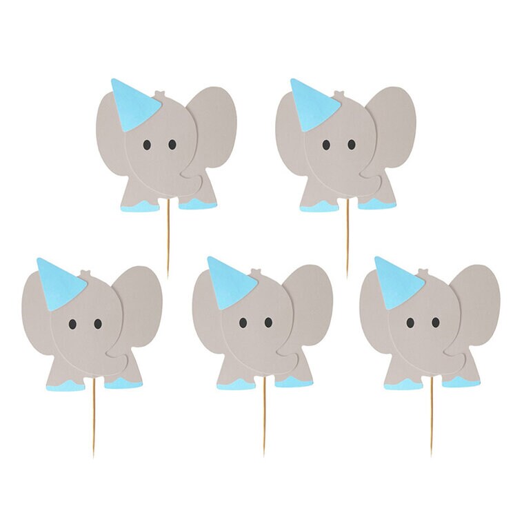 Product Image for Cake Toppers - Blå elefanter, 10 stk.