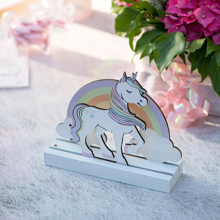 Product Image for Enhjørning - 2D Borddekorasjon i tre 13 cm