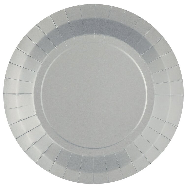 Product Image for Papptallerkener 22,5 cm - Sølv 10 stk.