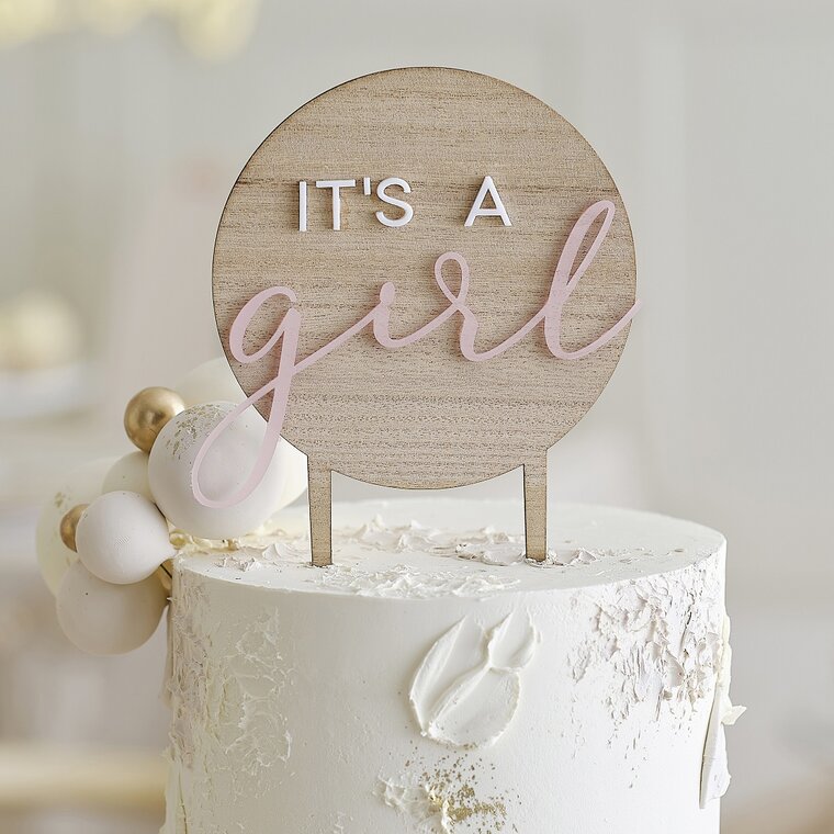 Product Image for Cake Topper i Tre - It's a Girl