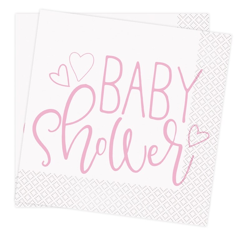Product Image for Pink Heart Babyshower, Servietter 16-pack