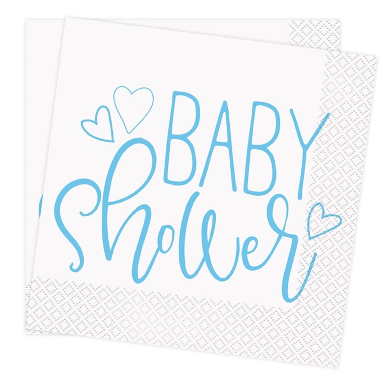 Product Image for Blue Heart Babyshower, Servietter 16-pack