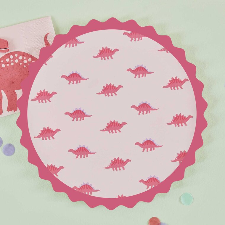 Product Image for Dinosaur Roar Pink - Tallerkener 8 stk