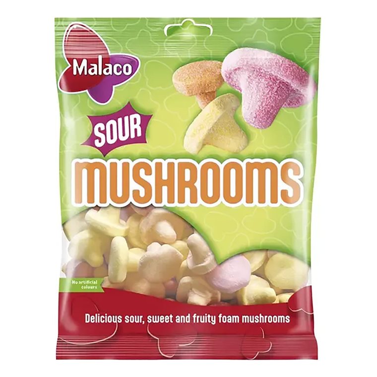 Product Image for Malaco Sour Mushrooms 100 gram