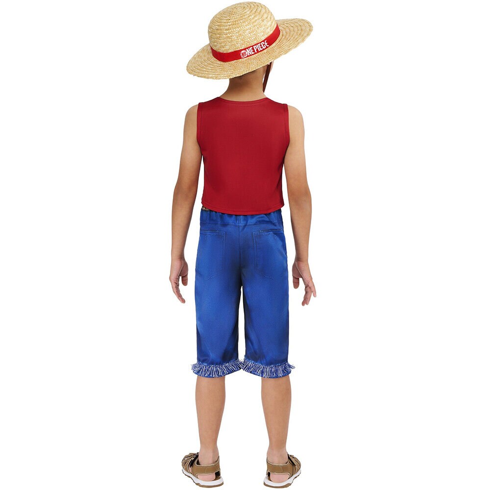 One Piece Luffy Kostyme 9-10 år
