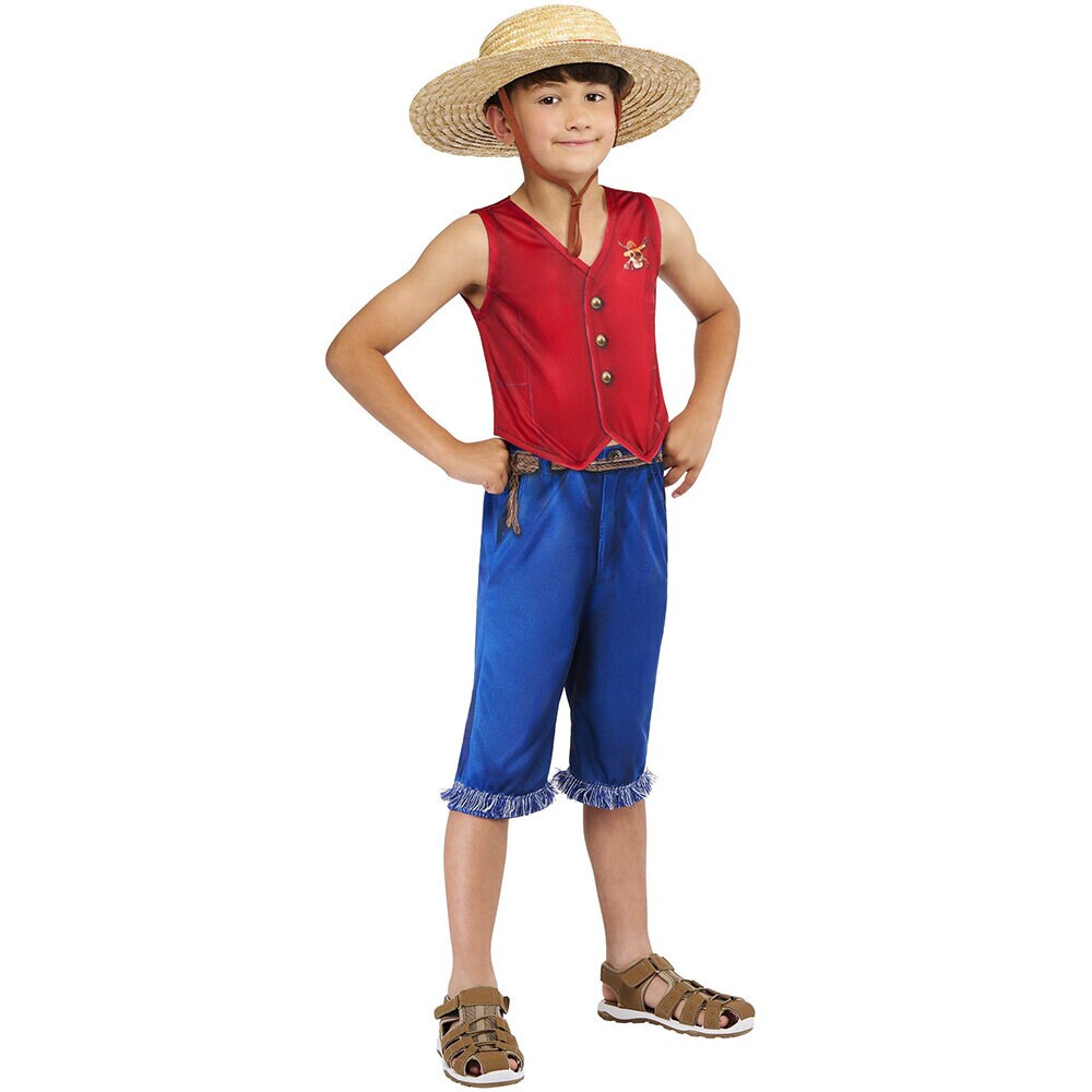 One Piece Luffy Kostyme 9-10 år