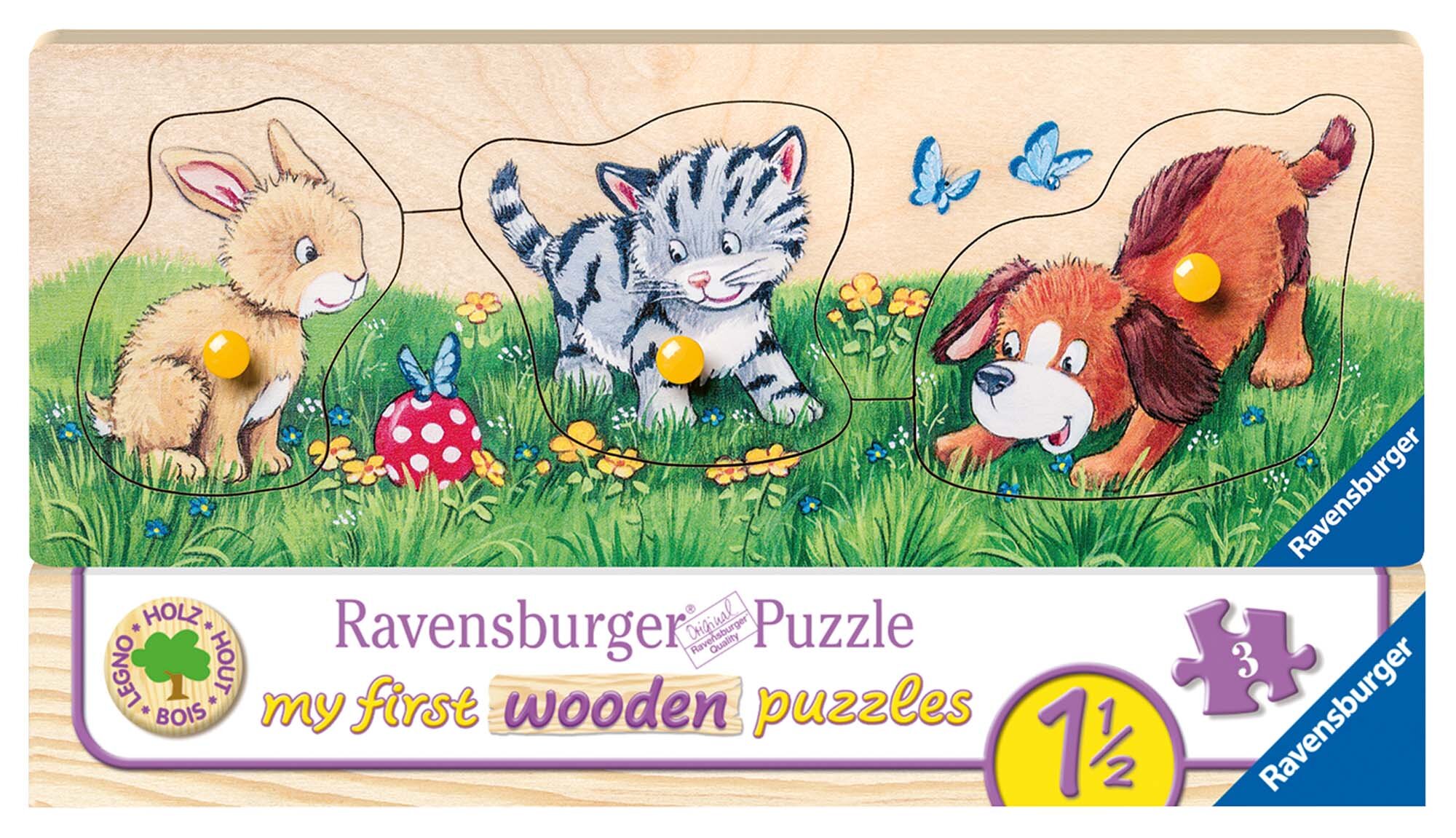 Ravensburger Puslespill, Cute Baby Animals 3 brikker