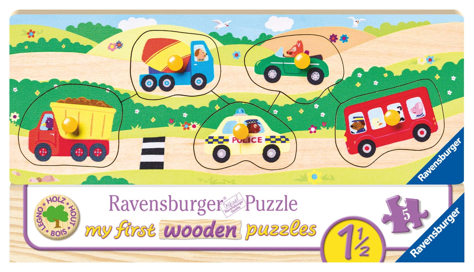 Ravensburger Puslespill, First Vehicles 5 brikker