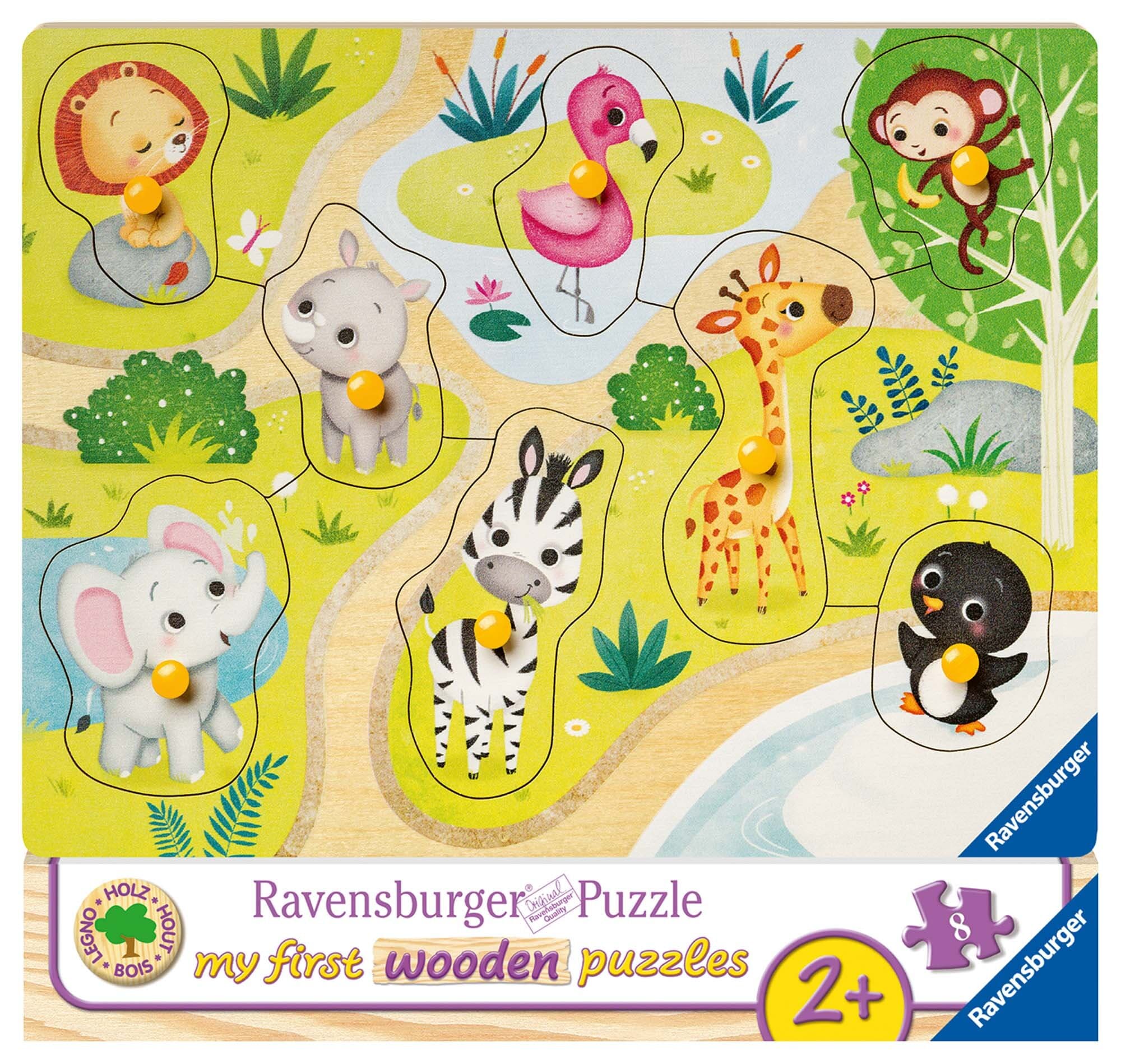 Ravensburger Puslespill, Wild Animals at Zoo 8 brikker