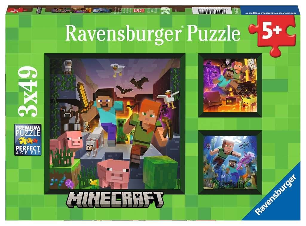 Ravensburger Puslespill - Minecraft 3x49 biter