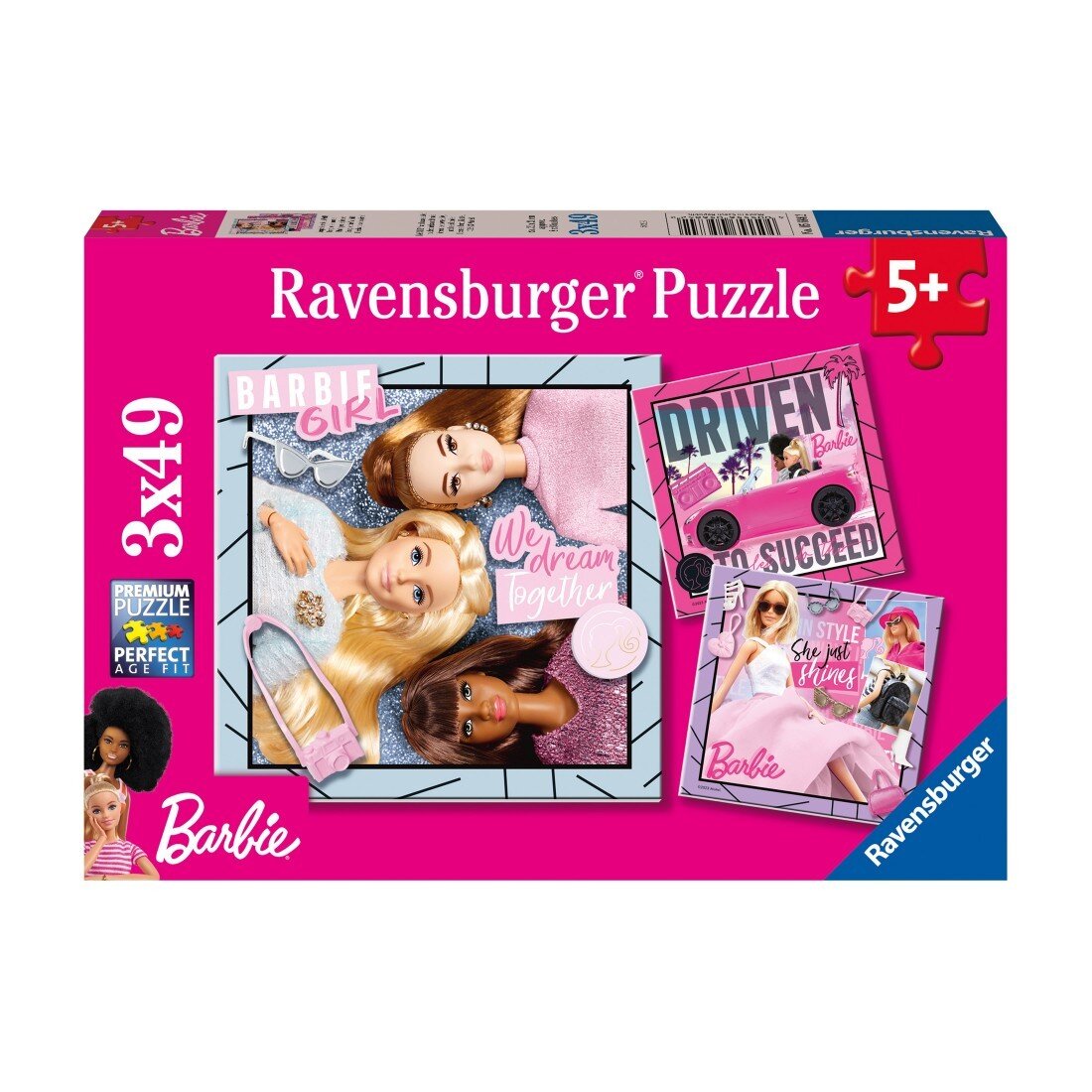 Ravensburger Puslespill - Barbie 3x49 brikker