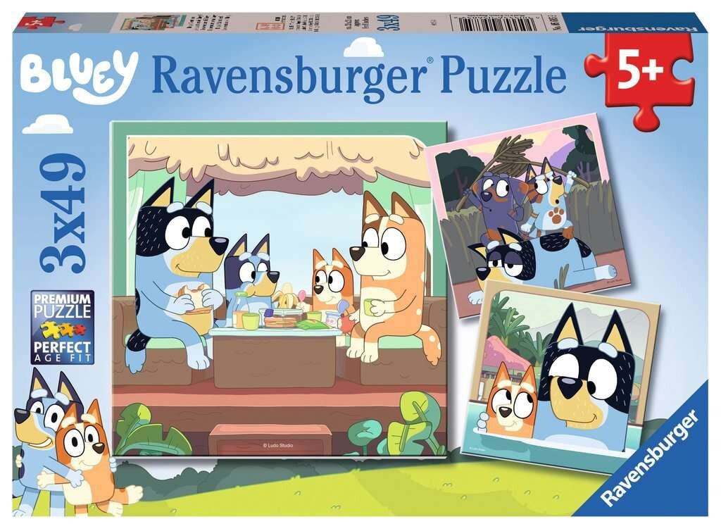 Ravensburger Puslespill - Bluey 3x49 brikker