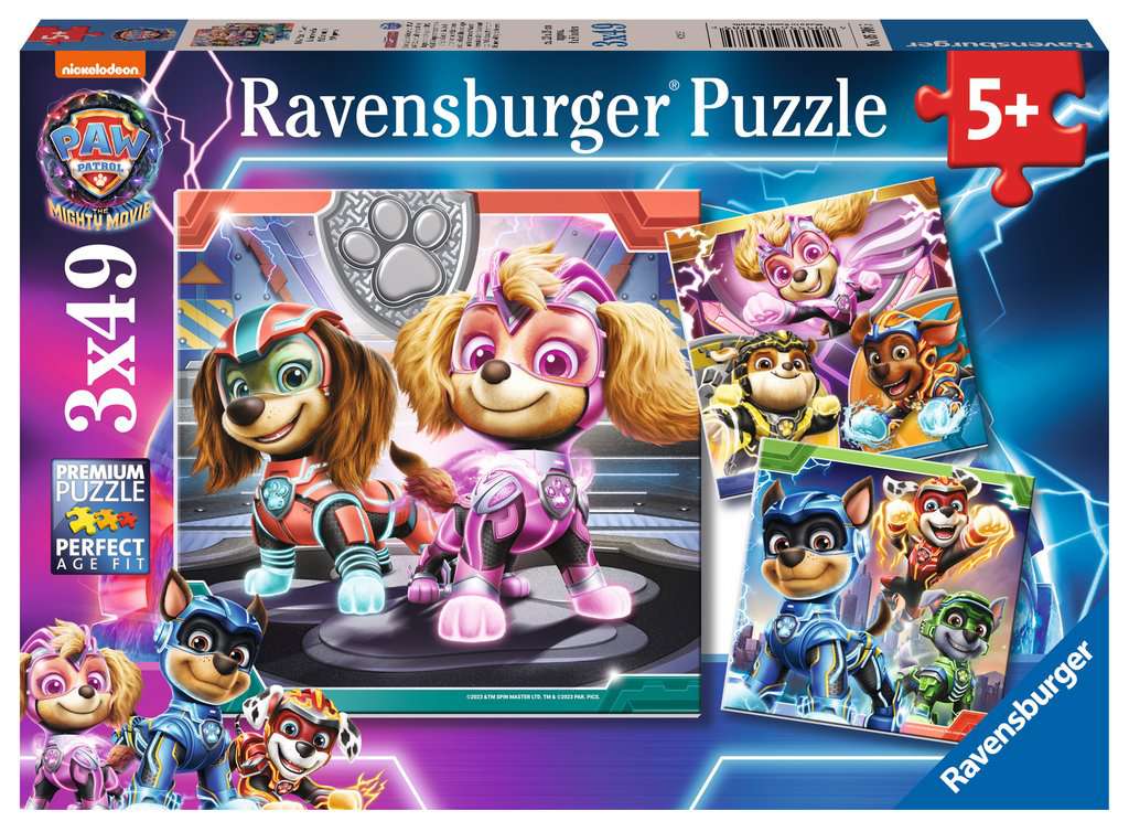 Ravensburger Puslespill - Paw Patrol The Mighty Movie 3x49 brikker