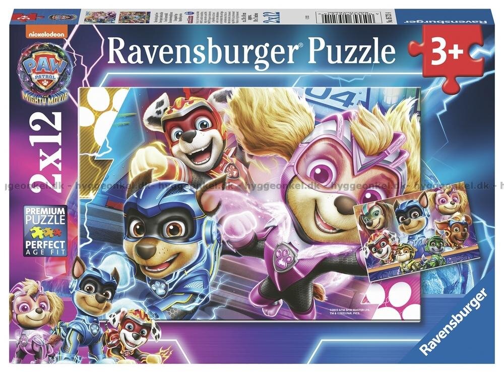 Ravensburger Puslespill - Paw Patrol The Mighty Movie 2x12 brikker