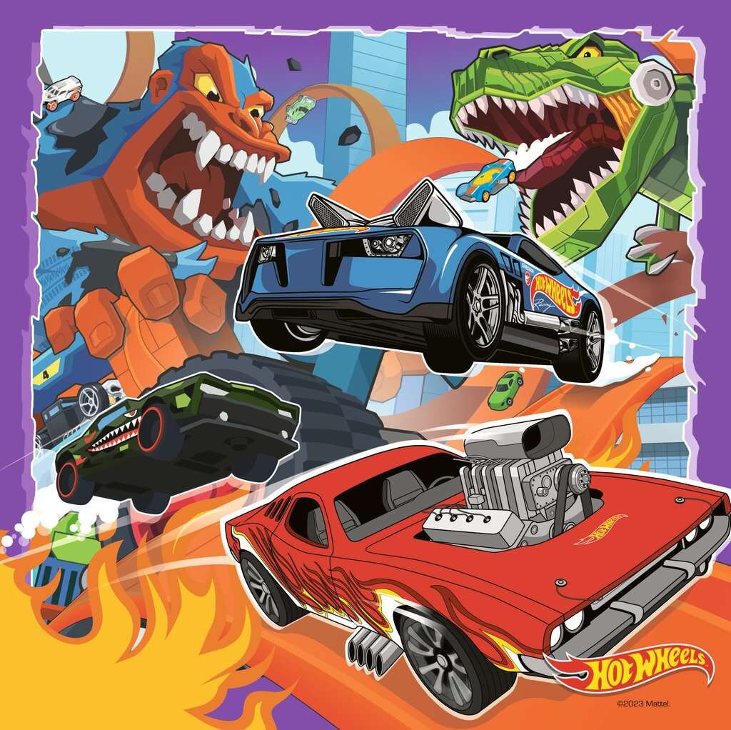 Ravensburger Puslespill - Hot Wheels 3x49 brikker