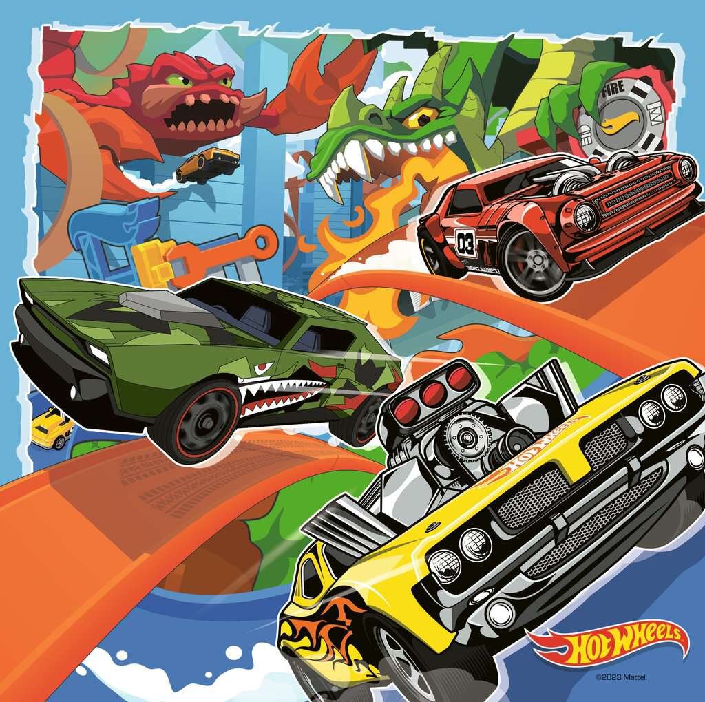 Ravensburger Puslespill - Hot Wheels 3x49 brikker