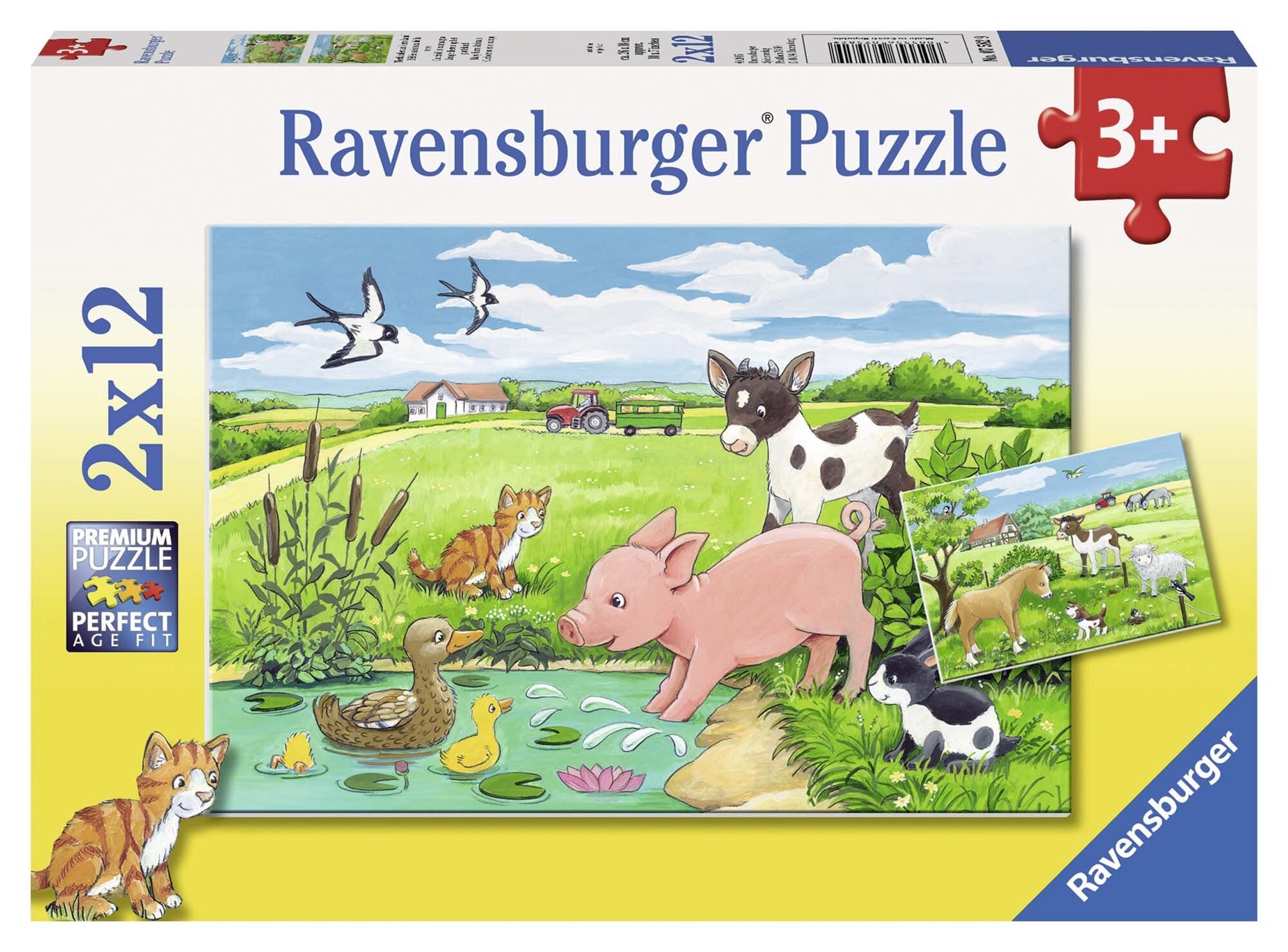 Ravensburger Puslespill, Baby Farm Animals 2x12 brikker
