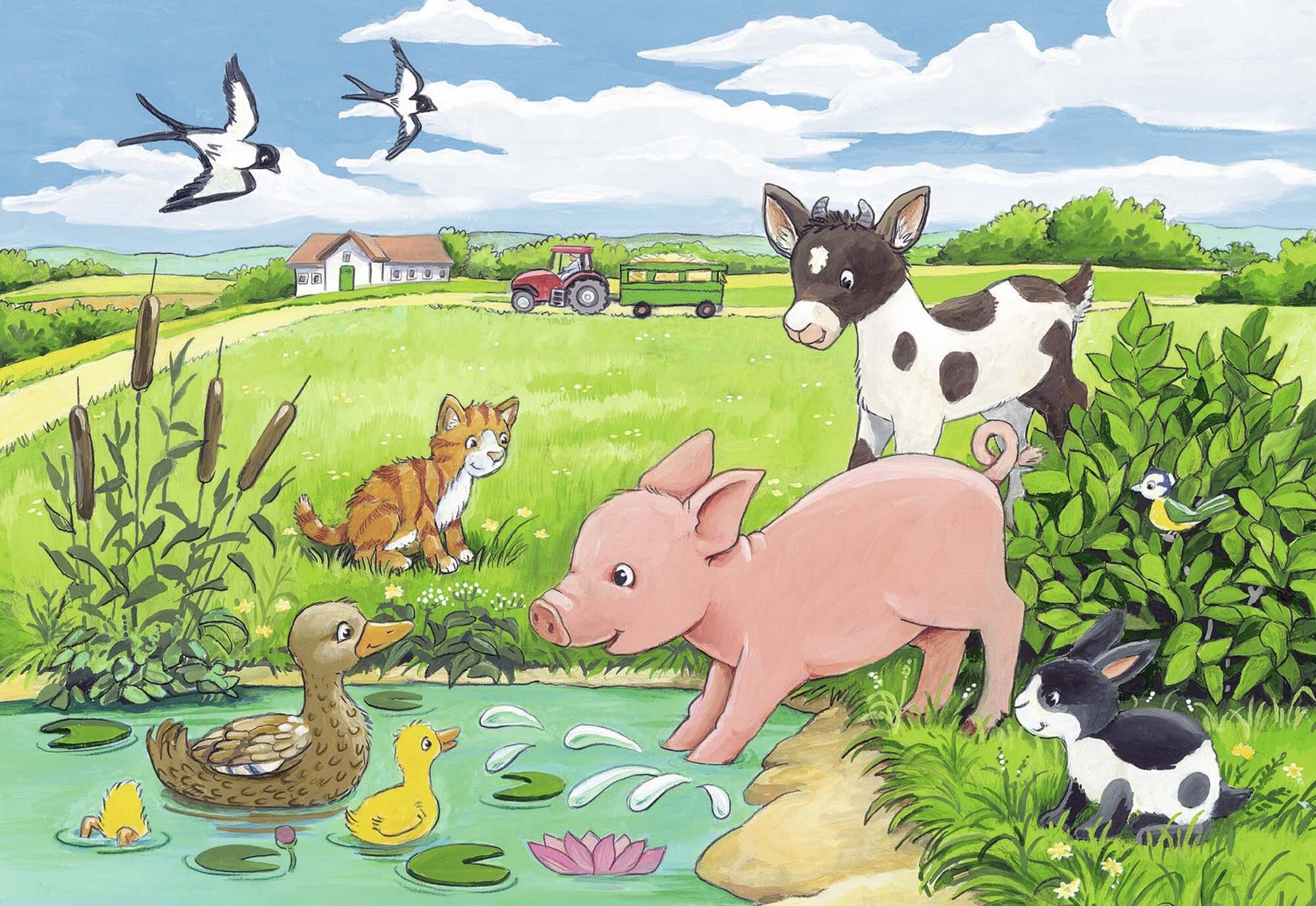 Ravensburger Puslespill, Baby Farm Animals 2x12 brikker