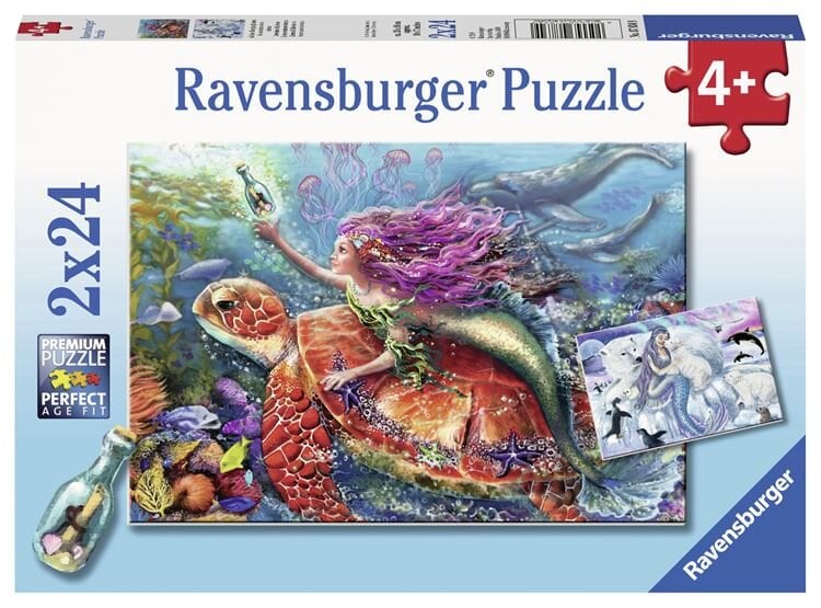 Ravensburger Puslespill, Mermaid Adventures 2x24 brikker