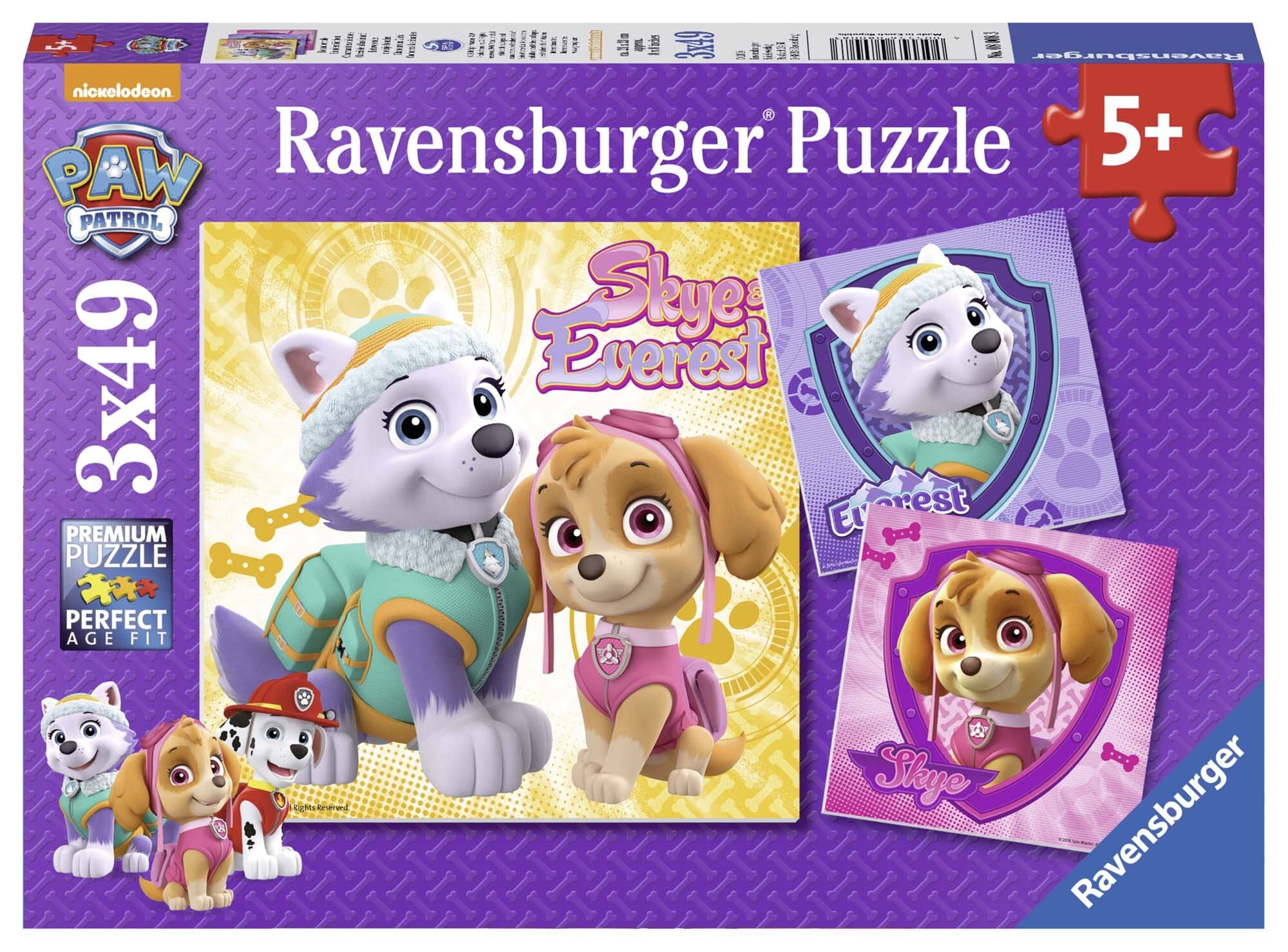 Ravensburger Puslespill, Paw Patrol - Skye & Everest 3x49 brikker