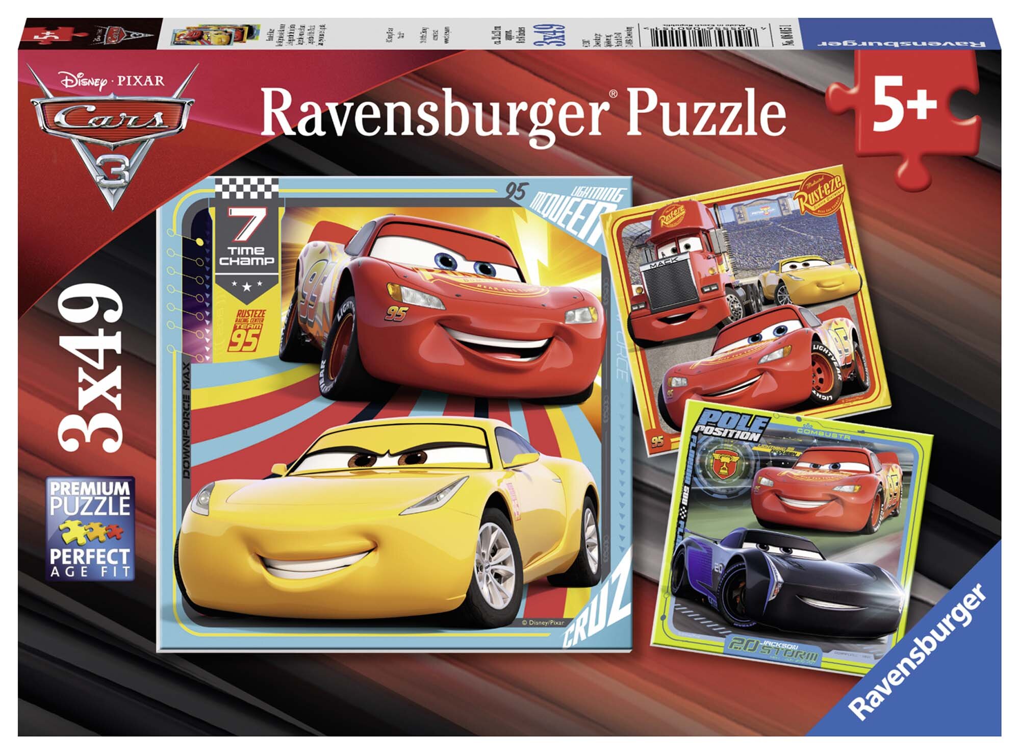 Ravensburger Puslespill, Disney Cars 3x49 brikker