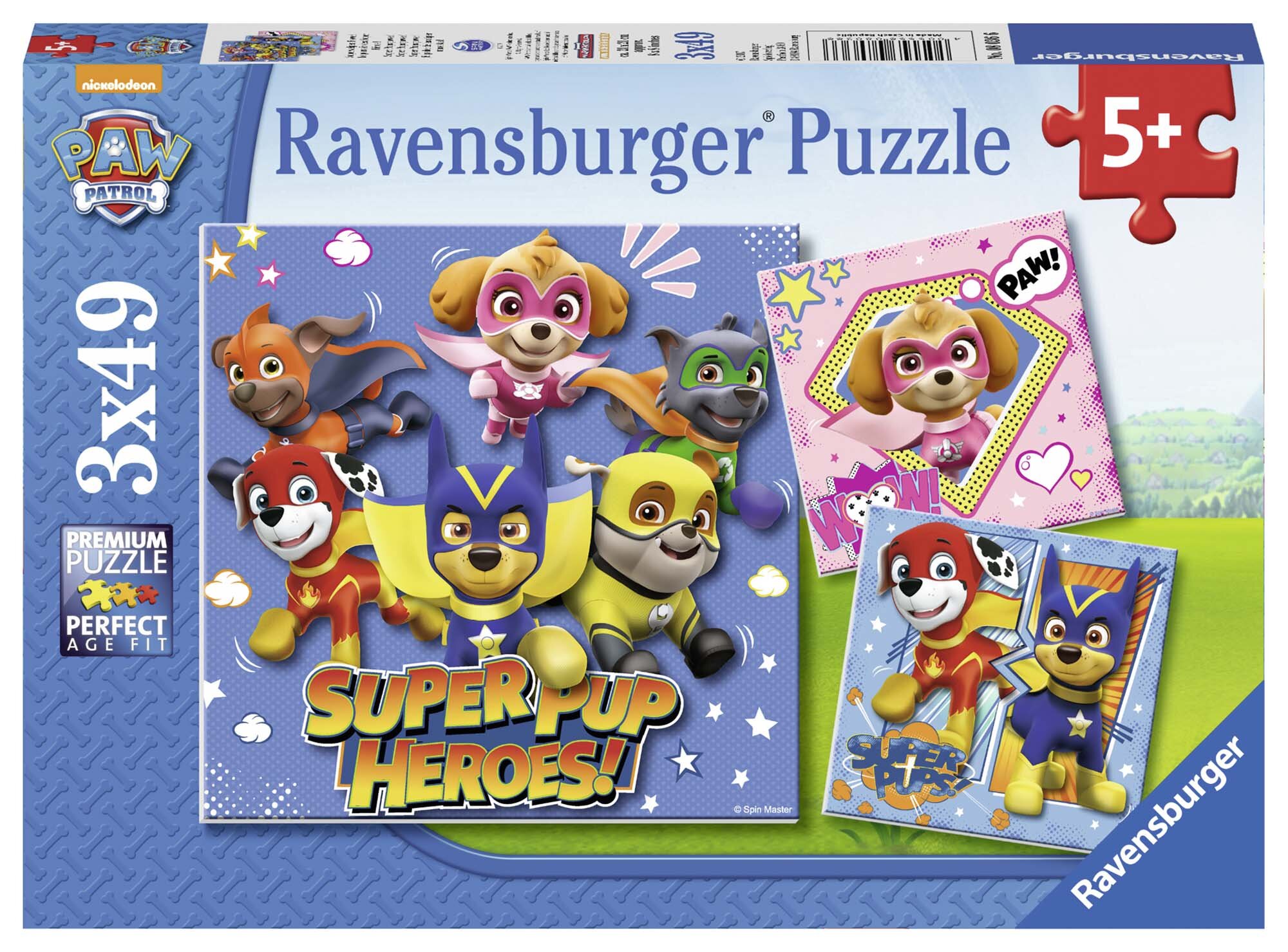 Ravensburger Puslespill, Paw Patrol 3x49 brikker