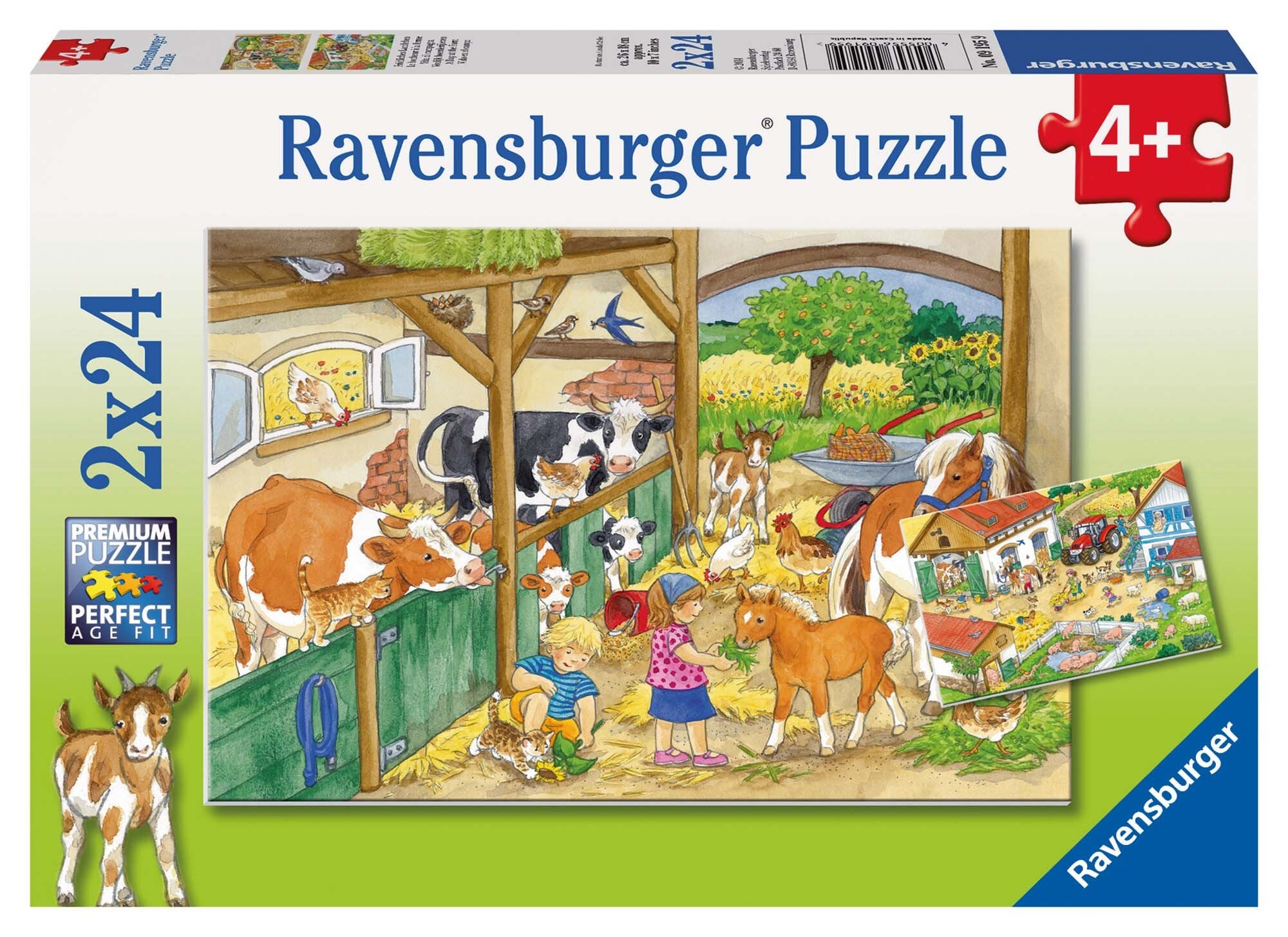 Ravensburger Puslespill, A Day at the Farm 2x24 brikker