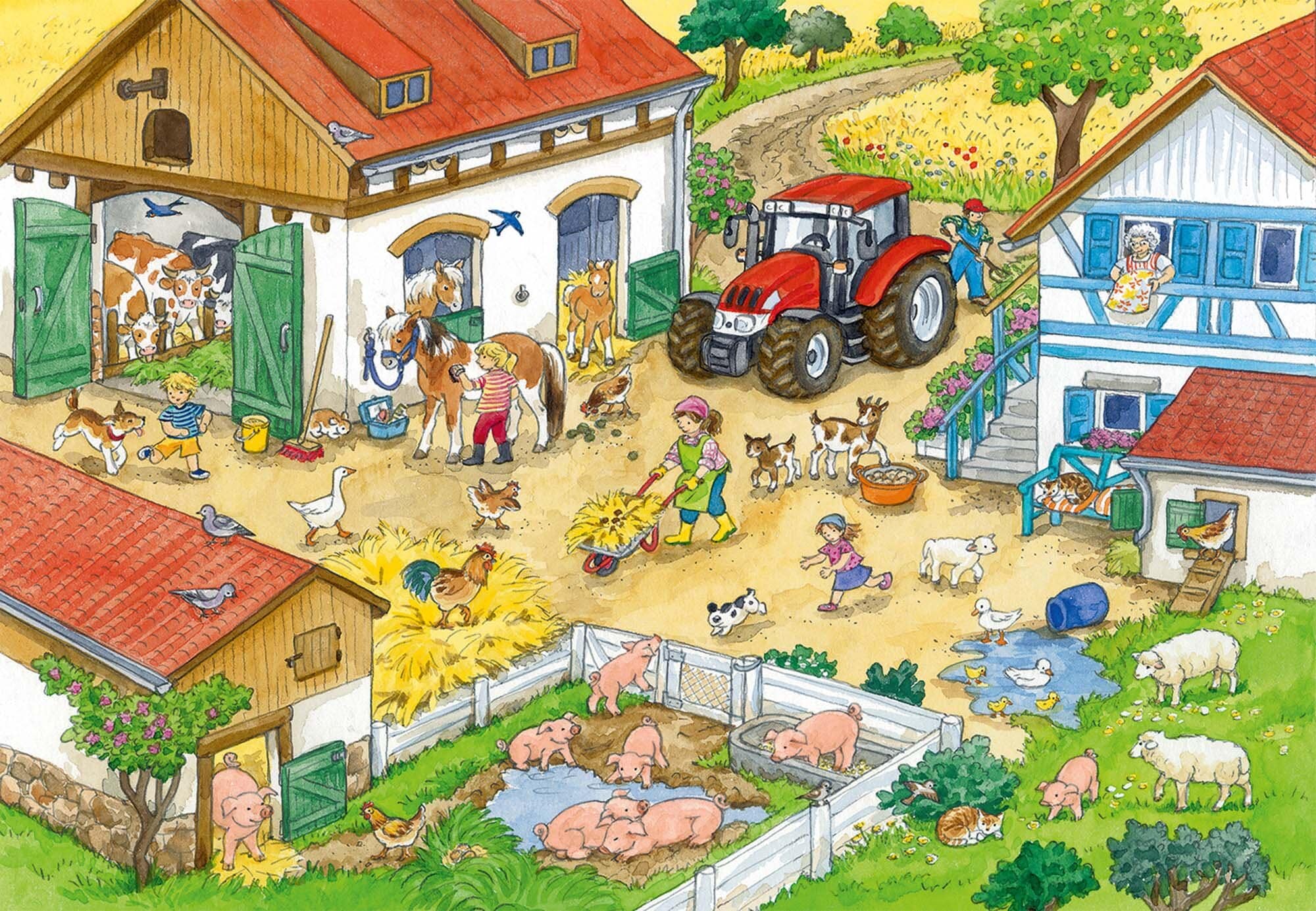 Ravensburger Puslespill, A Day at the Farm 2x24 brikker