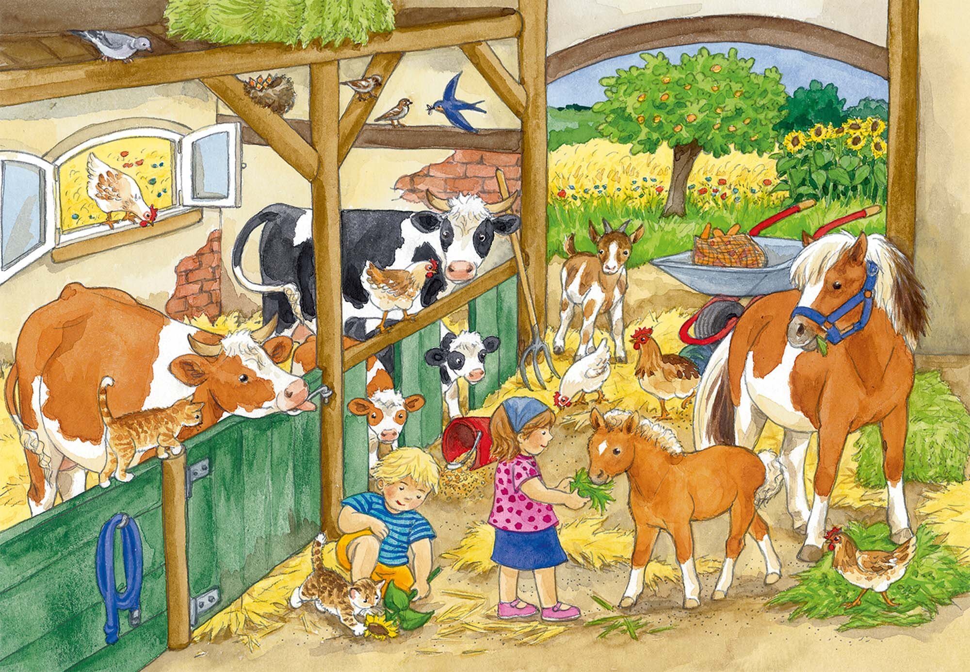 Ravensburger Puslespill, A Day at the Farm 2x24 brikker