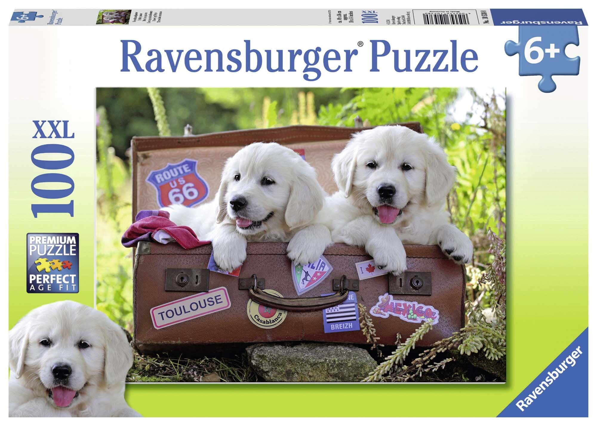Ravensburger Puslespill, Traveling Pups 100 brikker XXL