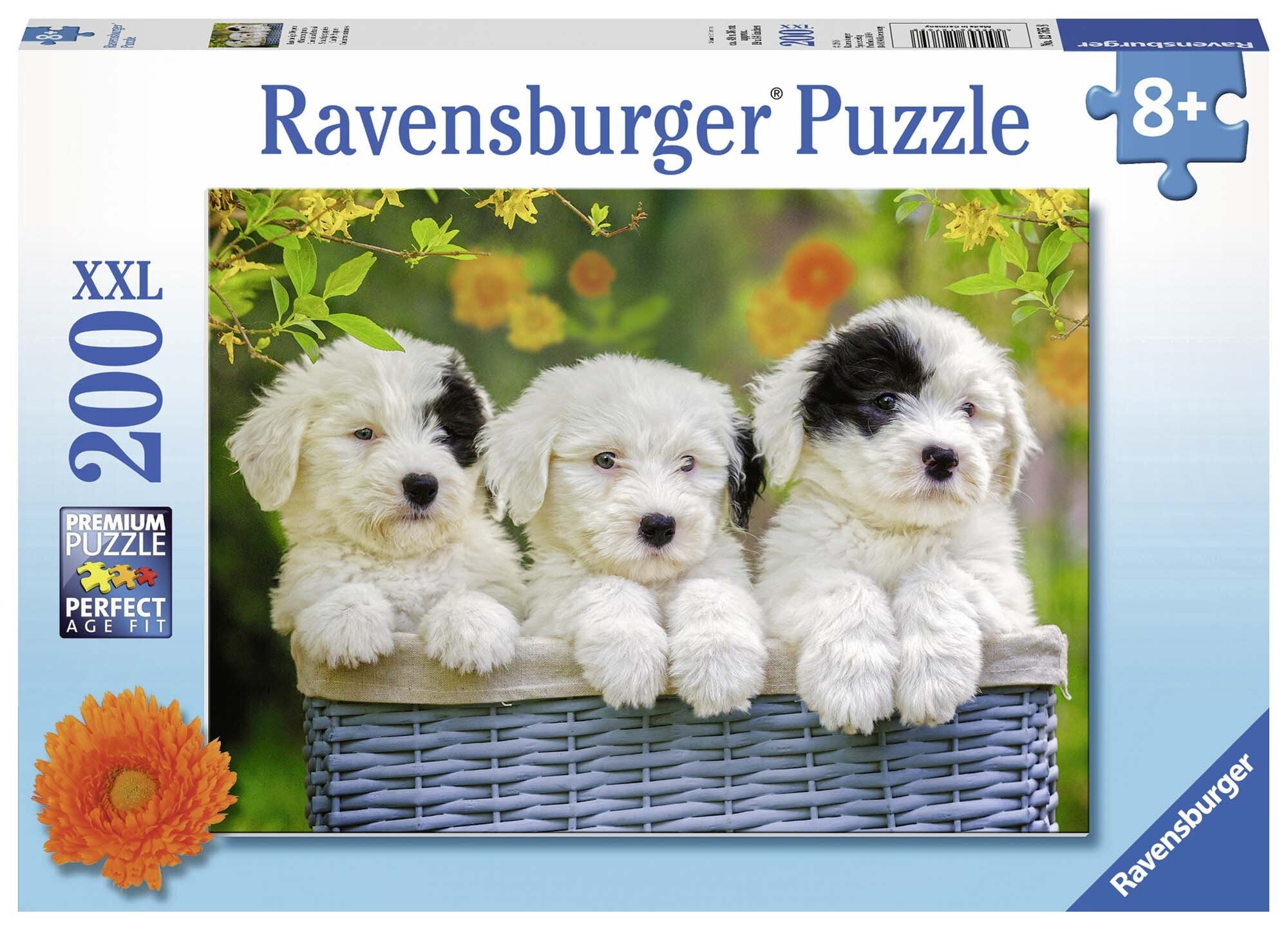 Ravensburger Puslespill, Cuddly Puppies 200 brikker XXL