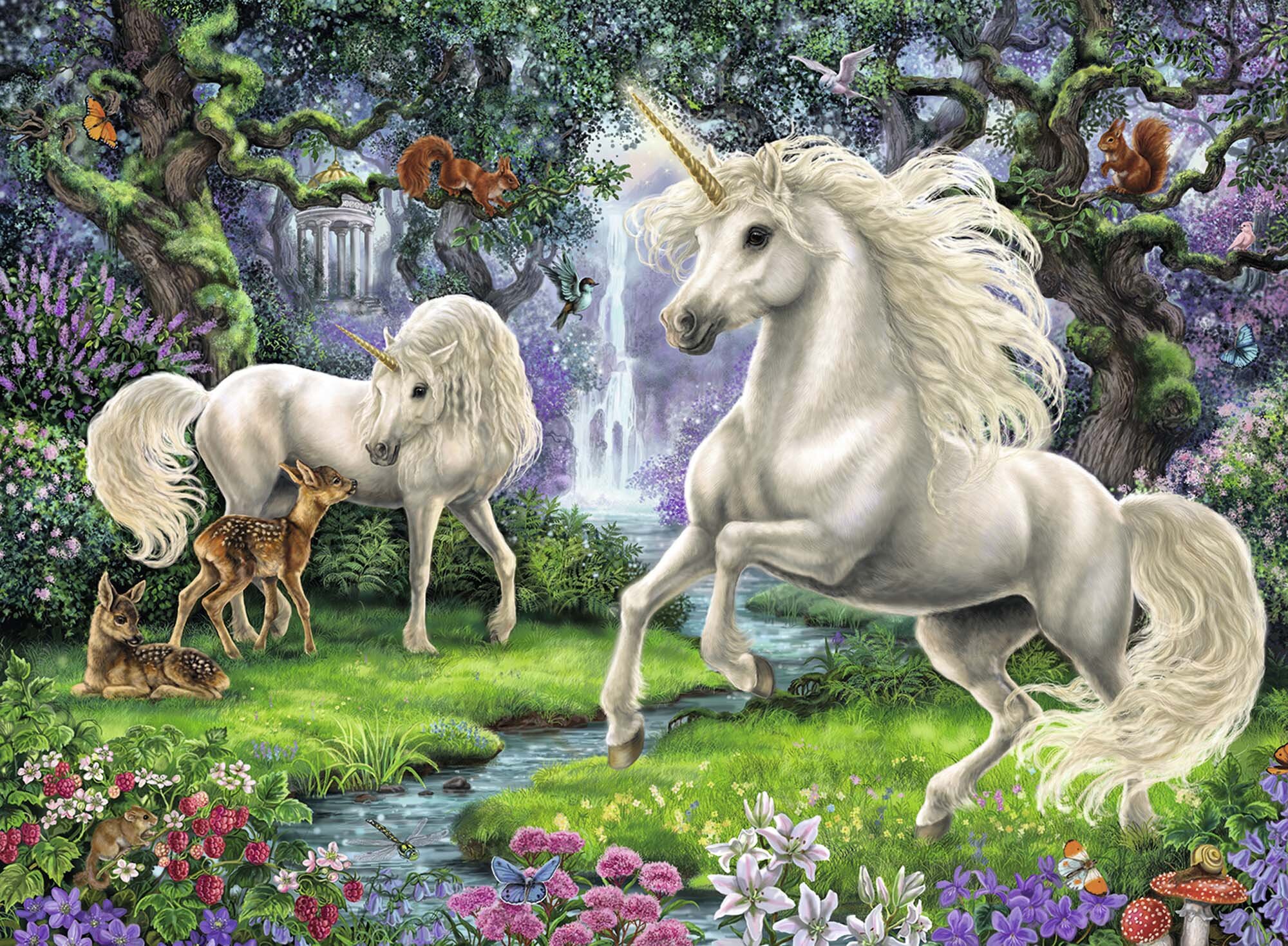 Ravensburger Puslespill, Mystical Unicorns 200 brikker XXL