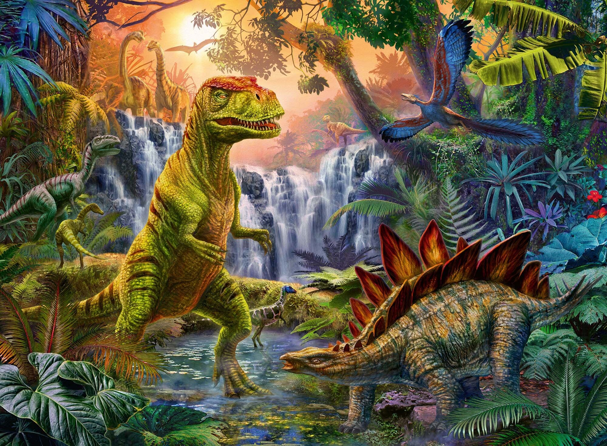 Ravensburger Puslespill, Dinosaur Oasis 100 brikker XXL