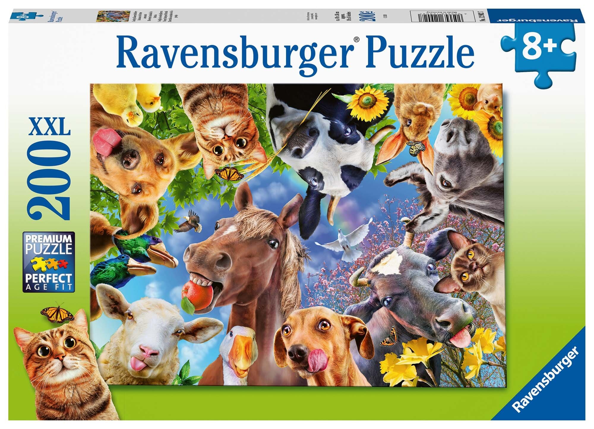 Ravensburger Puslespill, Funny Farmyard Friends 200 brikker XXL