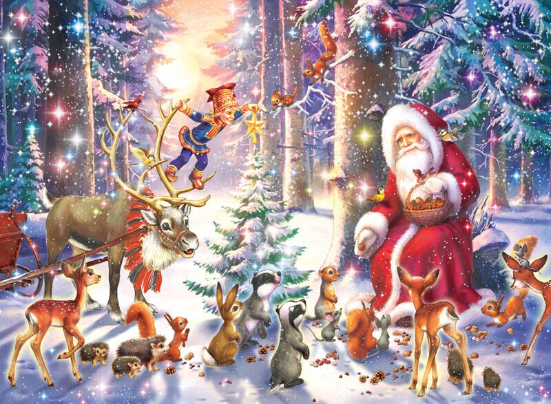 Ravensburger Puslespill, Christmas in the Forest 100 brikker