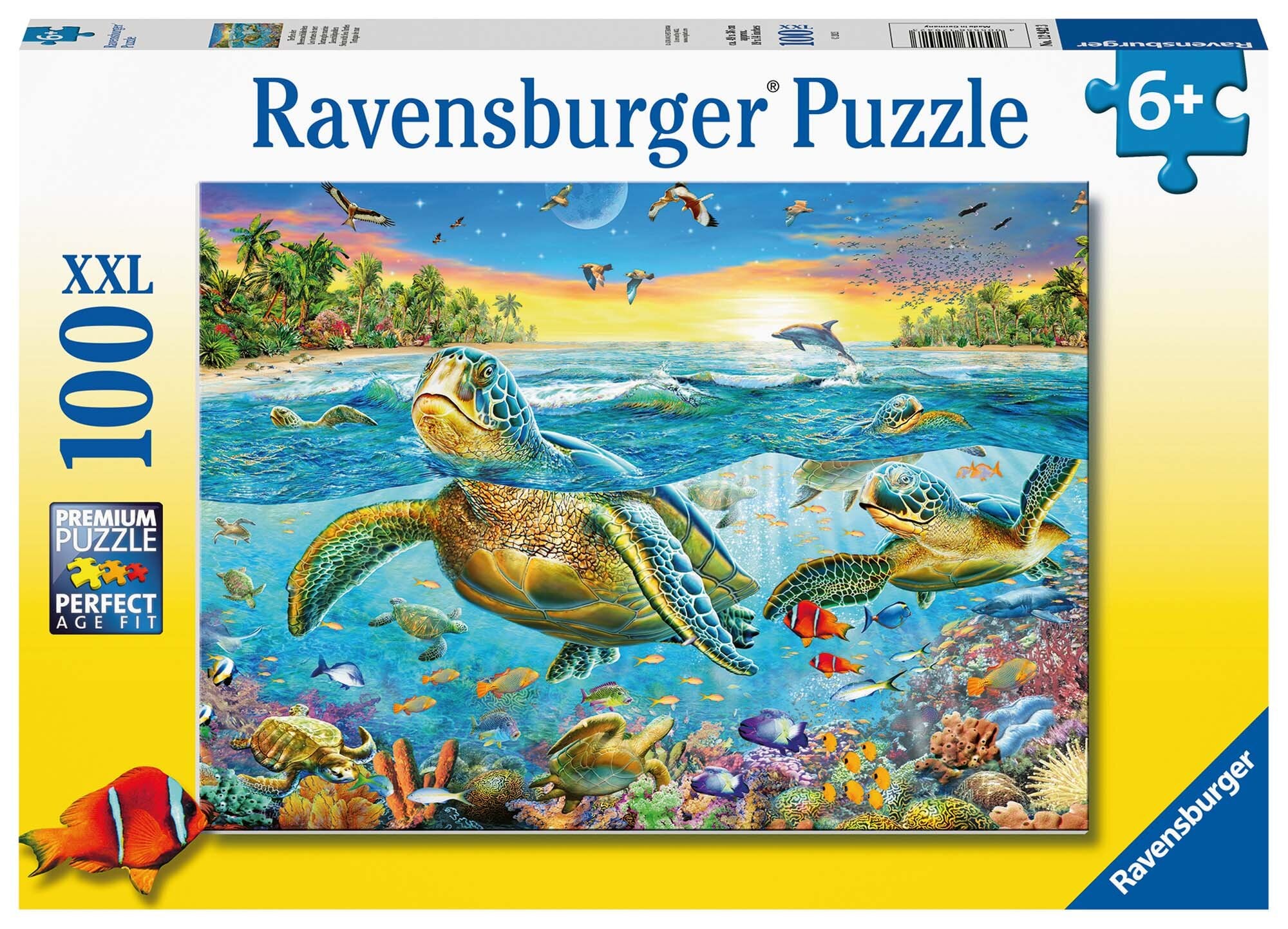 Ravensburger Puslespill, Swim with Sea Turtles 100 brikker XXL