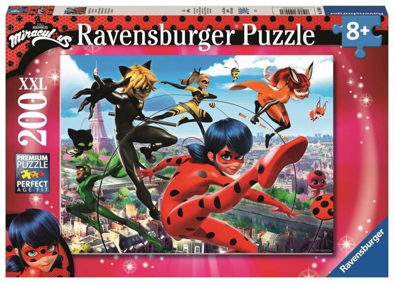 Ravensburger Puslespill, Miraculous Ladybug 200 brikker XXL