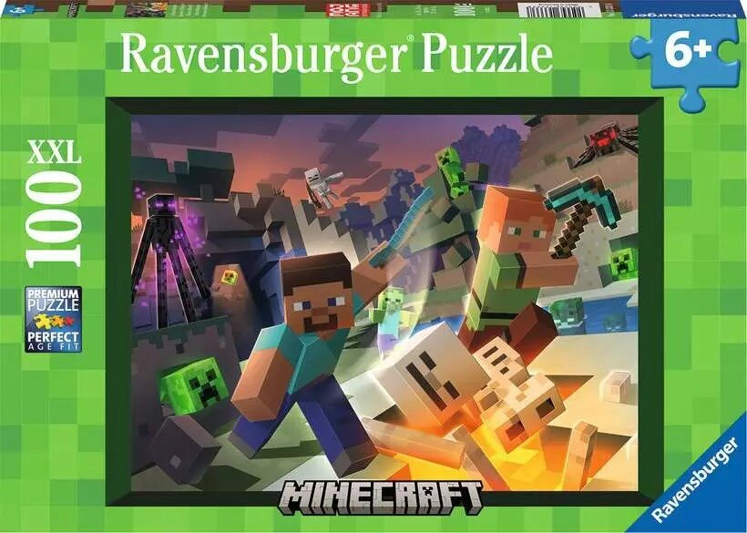 Ravensburger Minecraft Puslespill - Monster 100 brikker