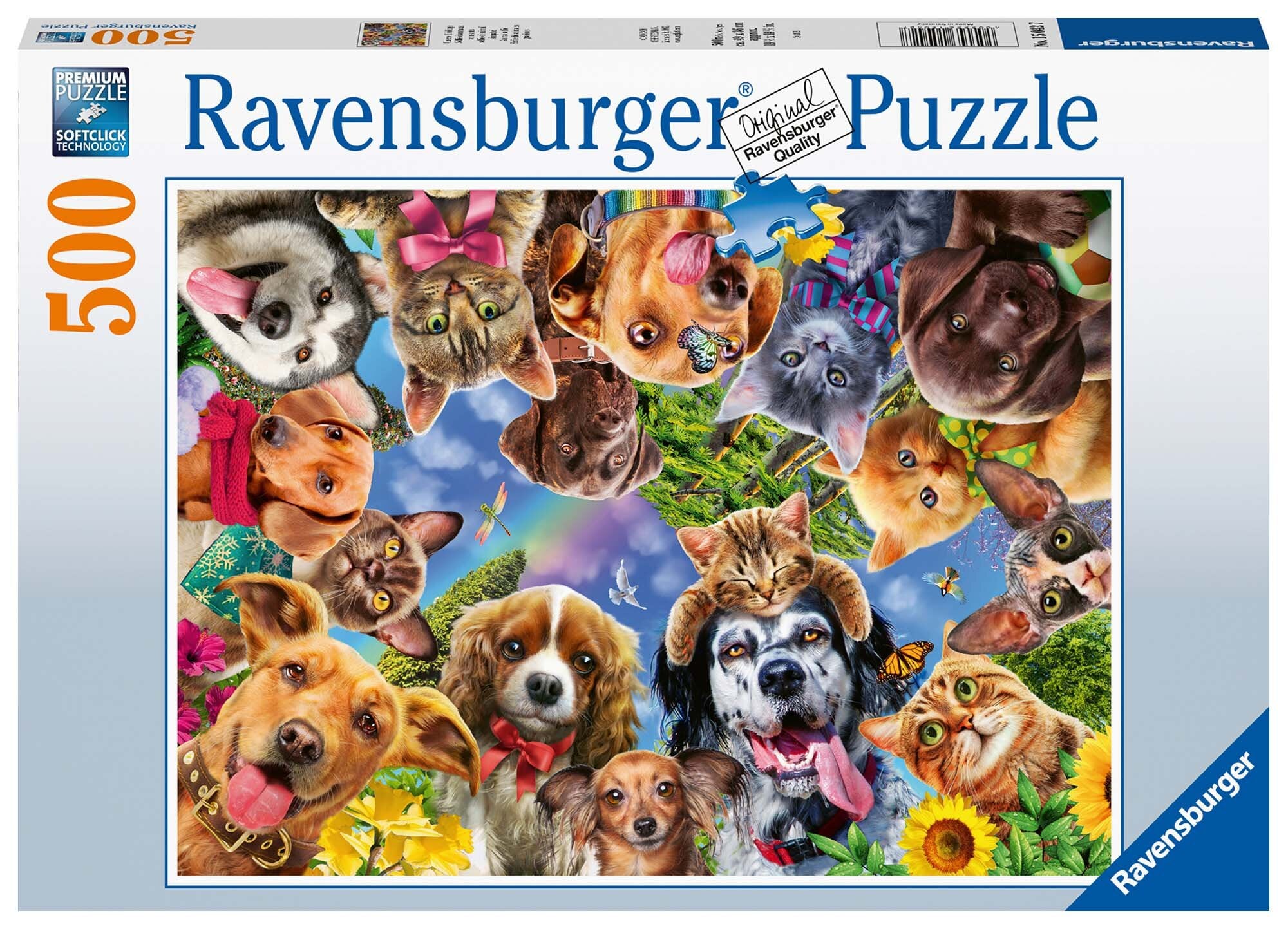 Ravensburger Puslespill, Animal Selfie 500 brikker