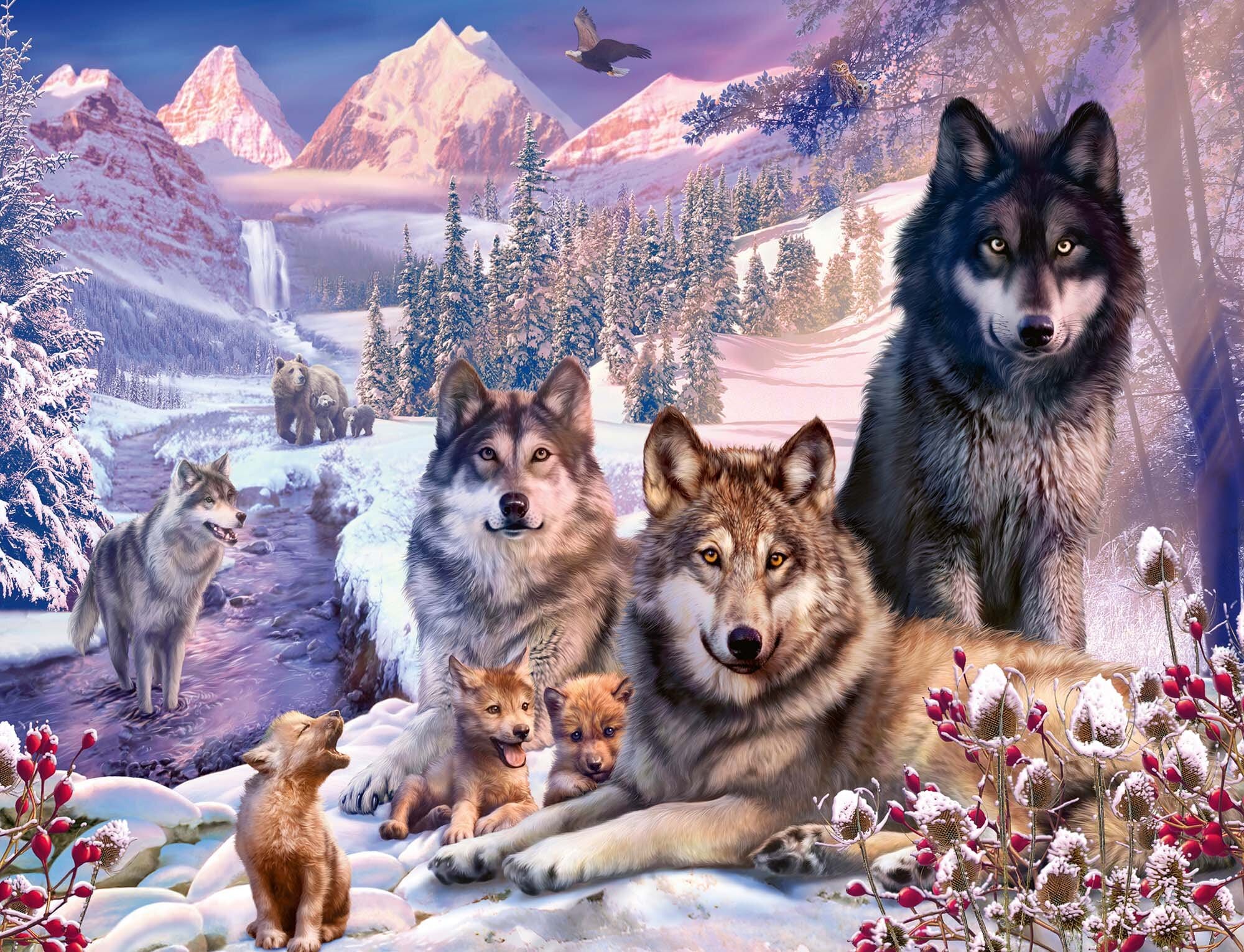 Ravensburger Puslespill, Wolves in the Snow 2000 brikker