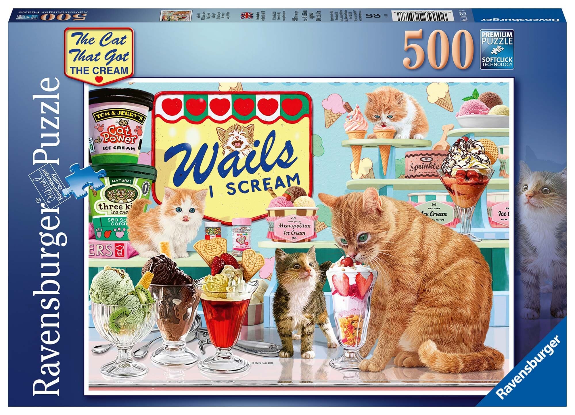 Ravensburger Puslespill, The Cat who go the cream! 500 brikker