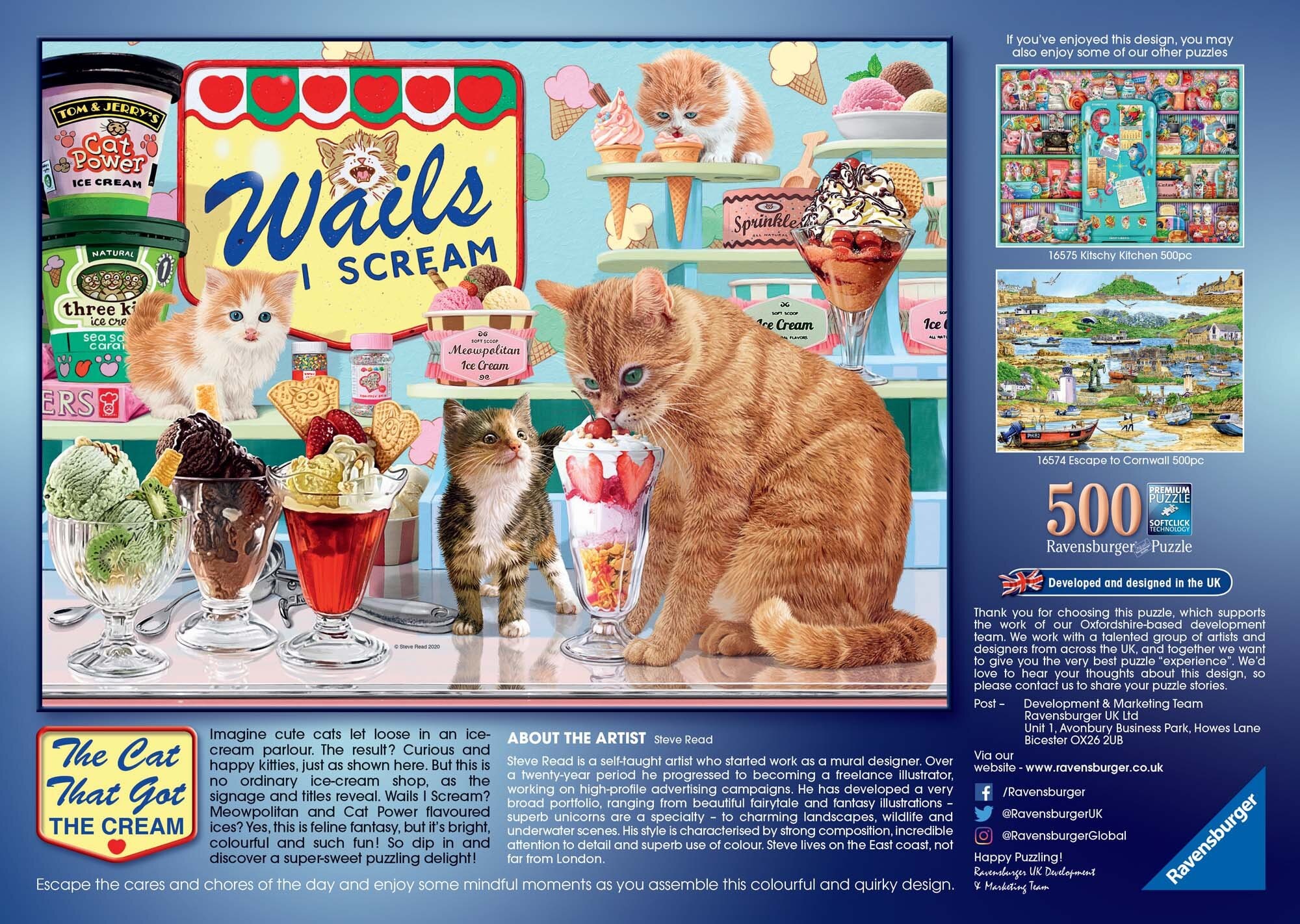 Ravensburger Puslespill, The Cat who go the cream! 500 brikker