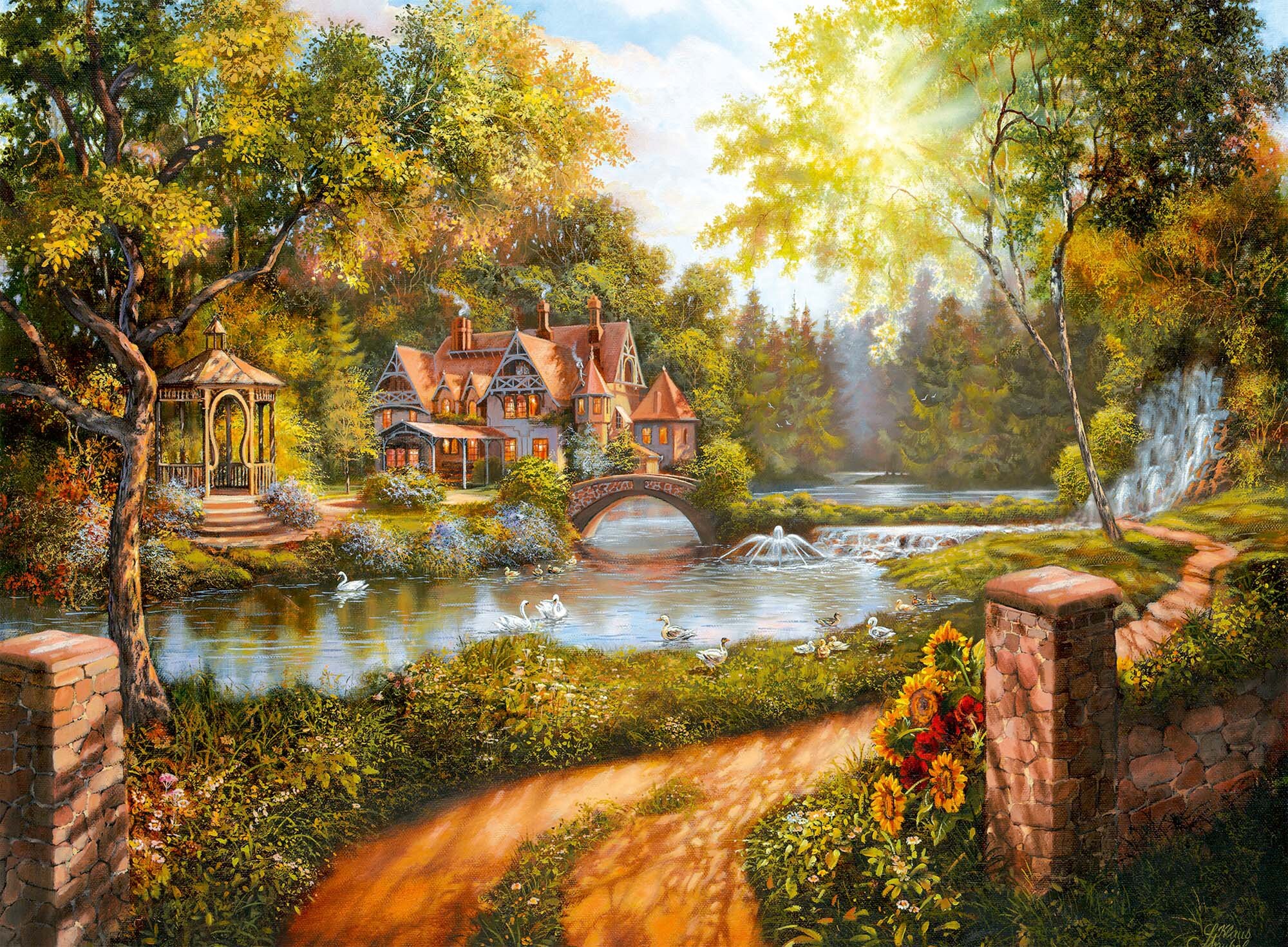 Ravensburger Puslespill, Cottage by the River 500 brikker