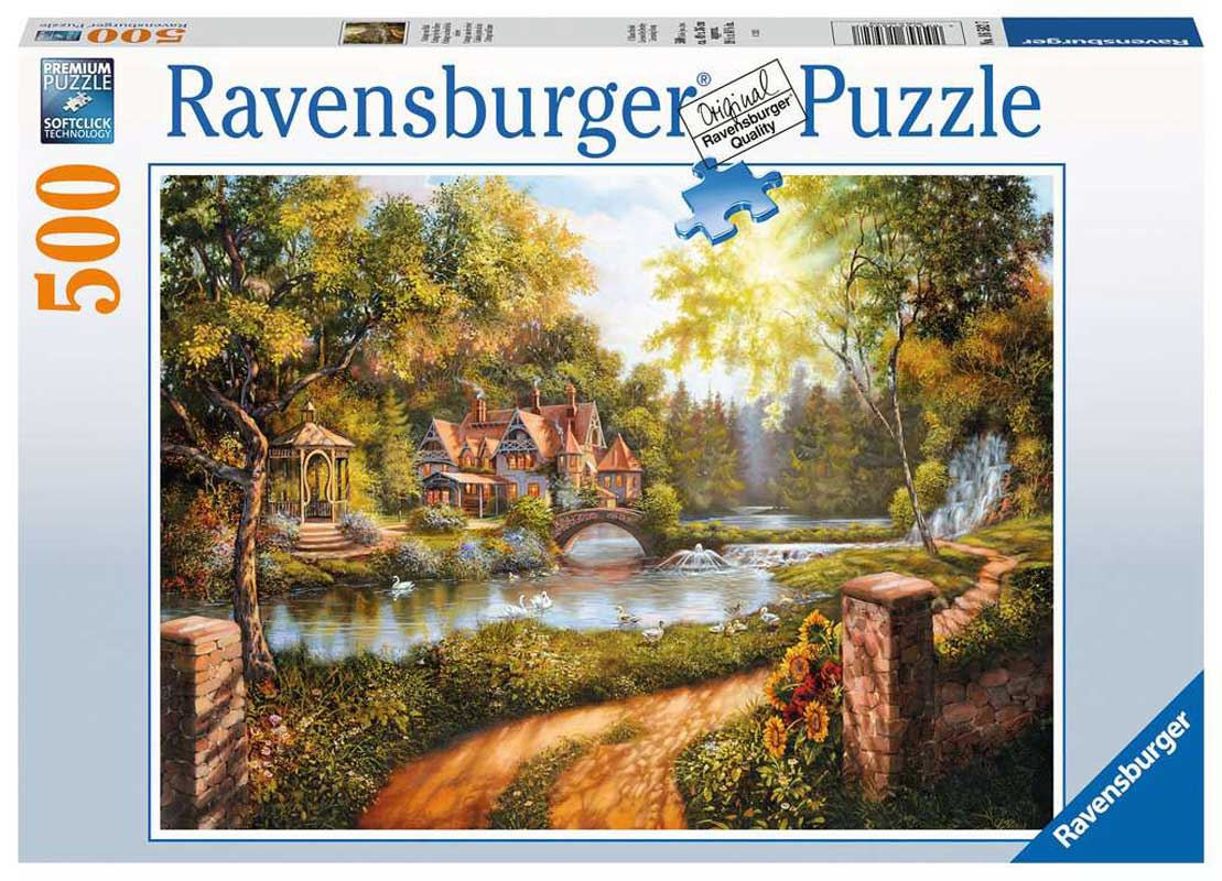 Ravensburger Puslespill, Cottage by the River 500 brikker