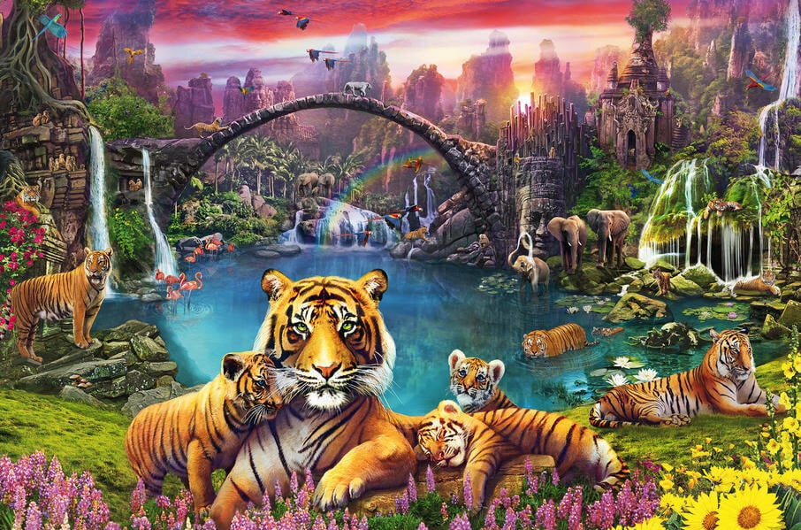 Ravensburger Puslespill, Tigers in Paradise Lagune 3000 brikker