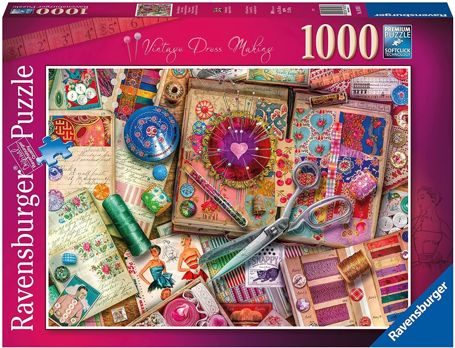 Ravensburger Puslespill, Vintage Dressmaking 1000 brikker