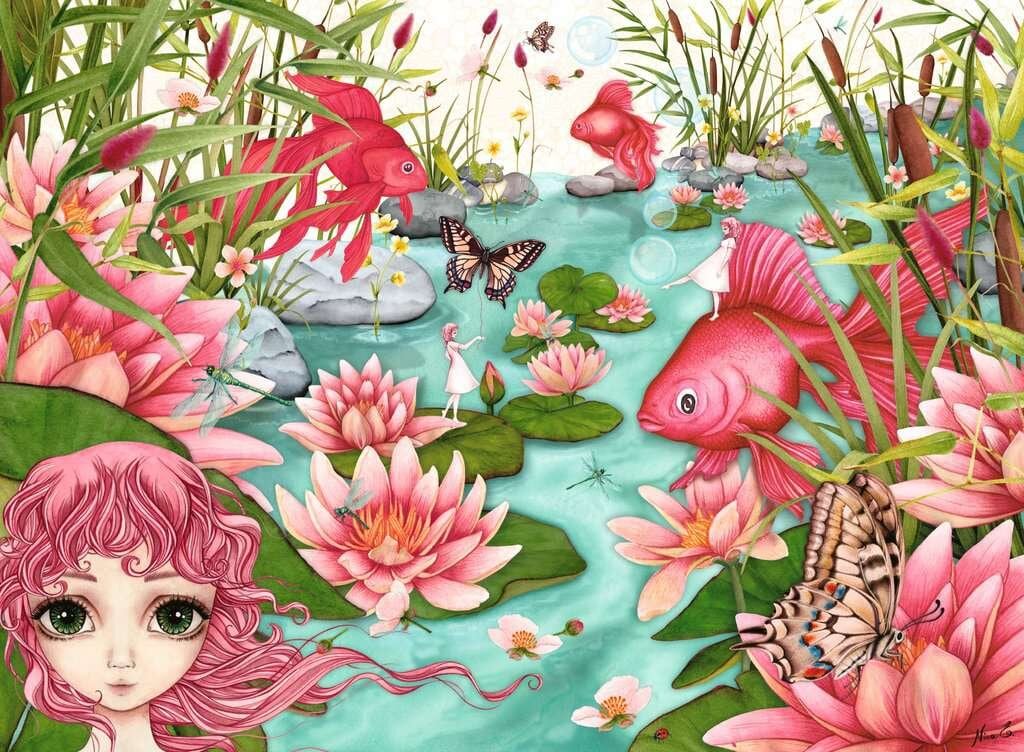 Ravensburger Puslespill, Minu's Pond Daydreams 500 brikker