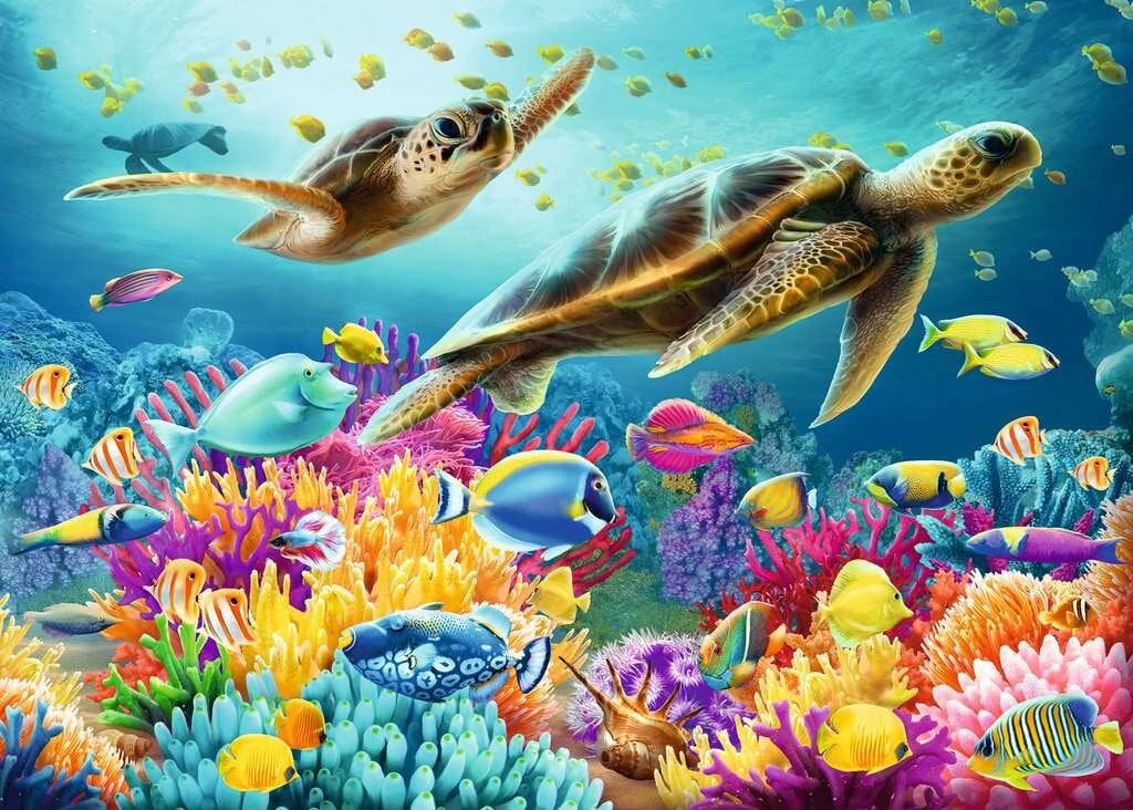 Ravensburger Puslespill - Blue Underwater World 1000 brikker